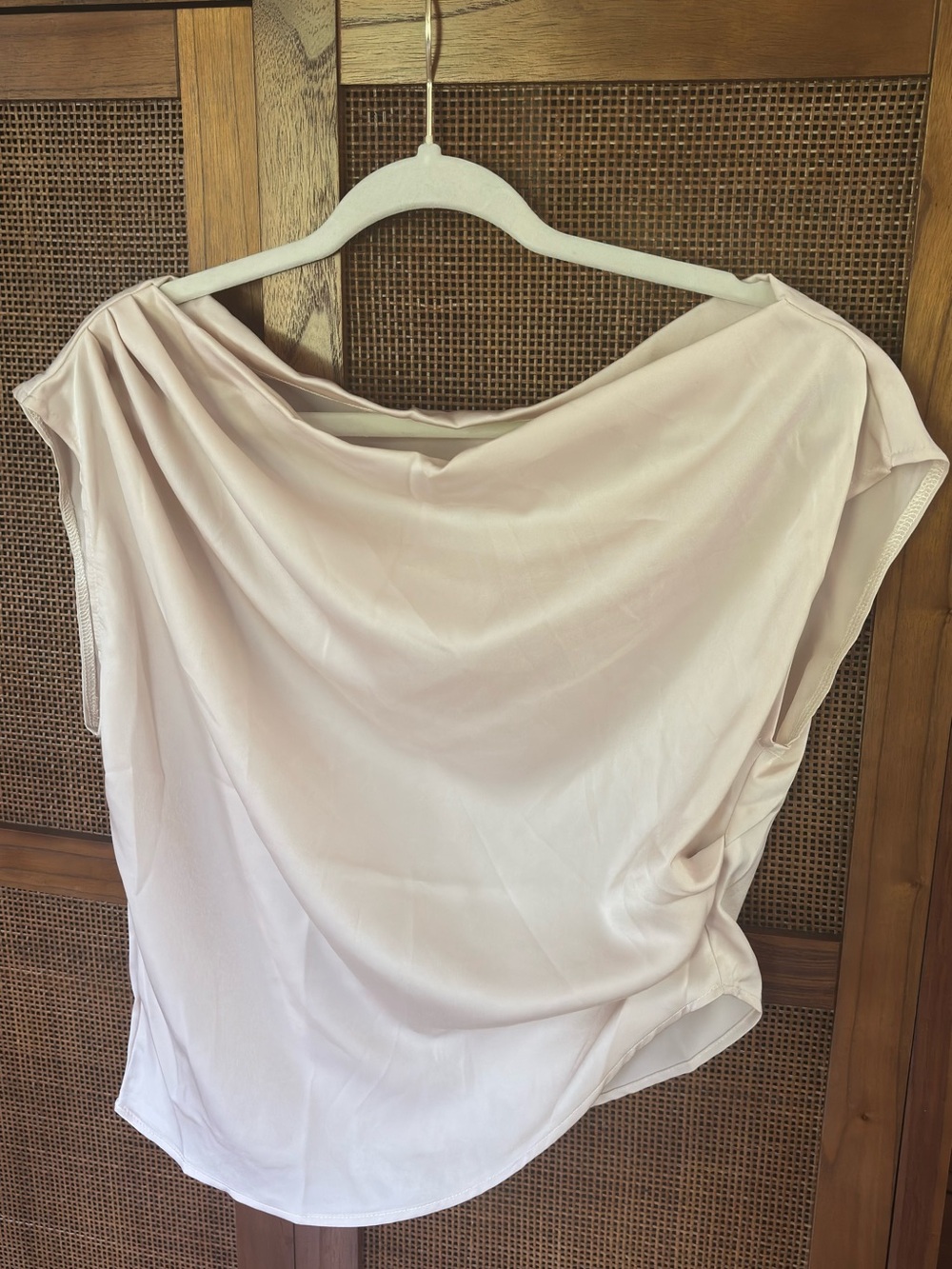 SHEIN Draped Cap-Sleeve Top in Pale Pink